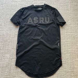 ASRV black logo workout shorts sleeve top small